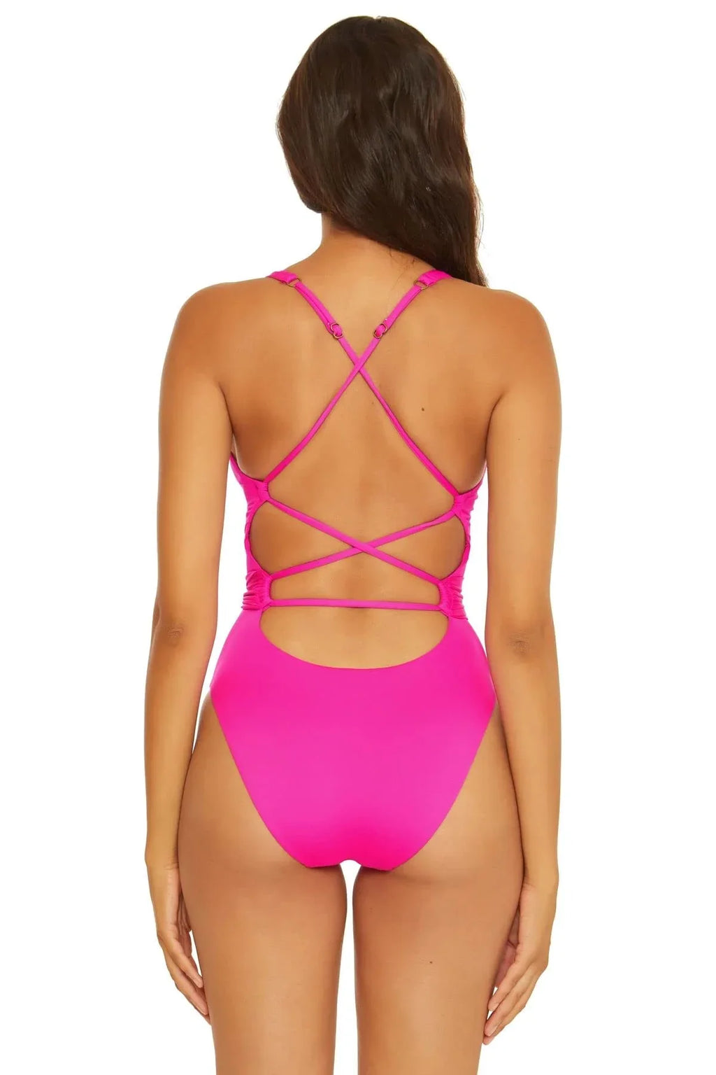 Kali by Virtue Pink Belted One-Piece MD Becca Flambe Santorini Rebecca