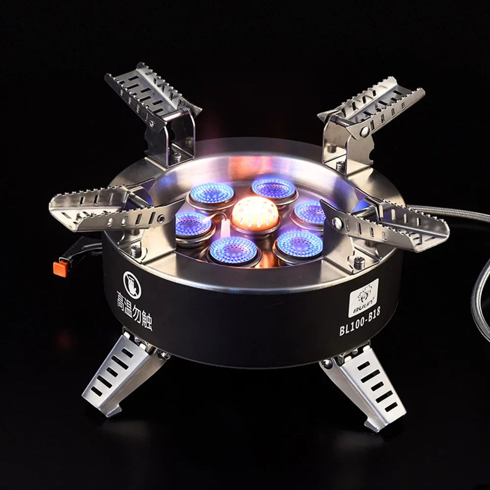 Traveling Seven Backpacking 18000W Stove, Fishing Gas core Collapsible Camping Stove, Windproof Dcenta Stove, High Hiking