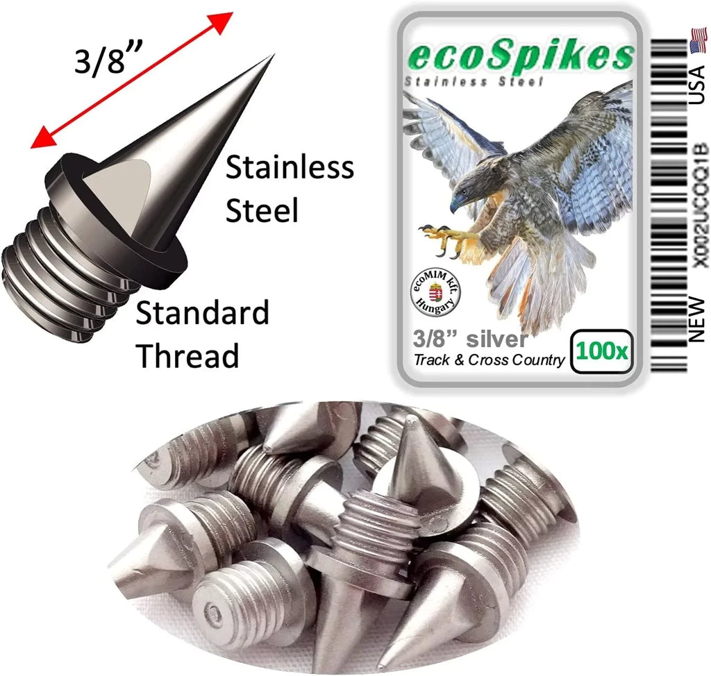 Spikes Stainless (9mm) 3/8 (Bag 100) Country inch of Track/Cross Steel