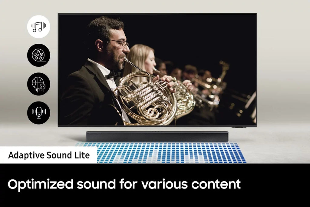 AI 55" Upscaling and HW-B550 2.1ch TV with Smart 4K OLED Audio with Samsung with a Dolby Soundbar QN55S90CAFXZA Subwoofer (2023) Samsung