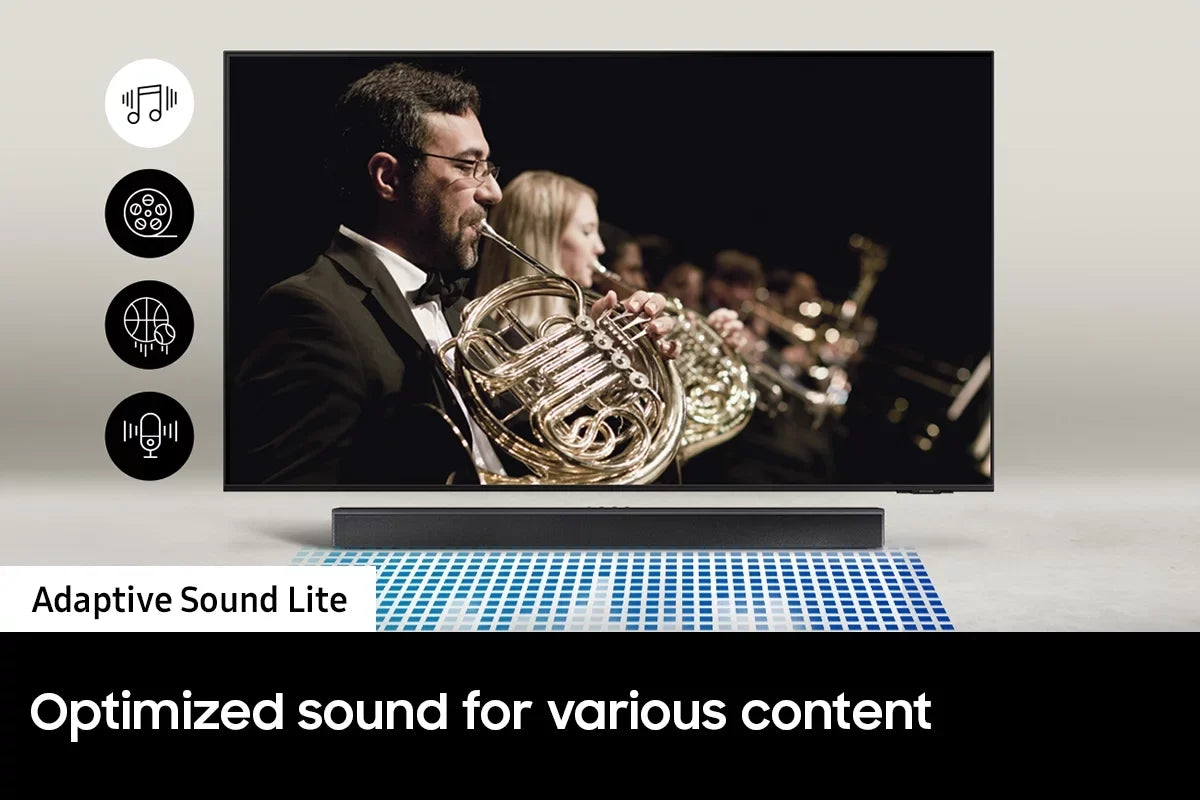 AI 55" Upscaling and HW-B550 2.1ch TV with Smart 4K OLED Audio with Samsung with a Dolby Soundbar QN55S90CAFXZA Subwoofer (2023) Samsung
