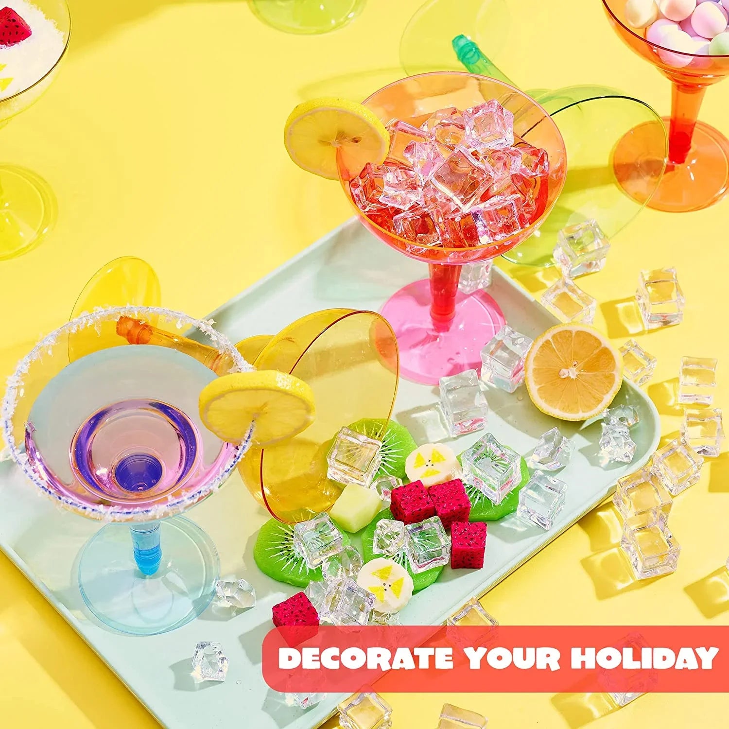 Pcs Mexican Cups Cinco Margarita De oz Fiesta Taco Decoration Party JOYIN Decorations,12 Plastic Fun,Plastic Party Cinco Glasses Party Mayo Glasses Margarita Theme Supplies for De 48 Mayo