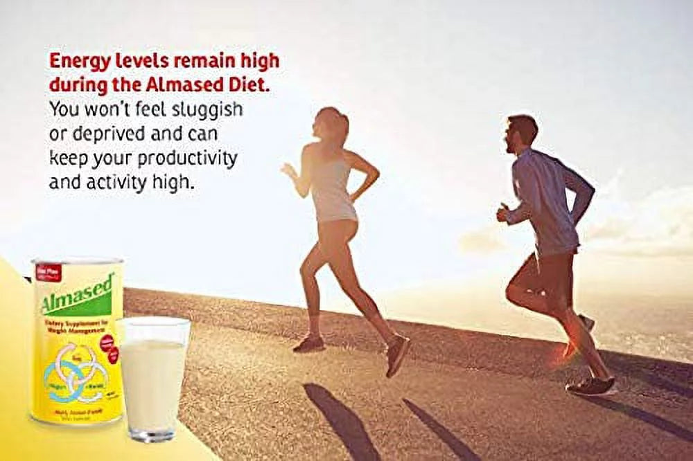 Almased oz and Bundle Set with 17.6 Replacement Spoon (3 Powder a Bottle Protein Pack) Shake Lumintrail Measuring Meal Shaker Multi
