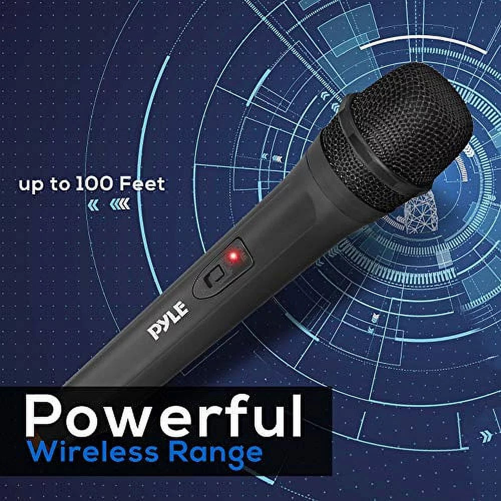 '- with Microphone Transmitter System Receiver Pyle Professional - Audio Mic Pro PDWM91 Handheld VHF Adapter