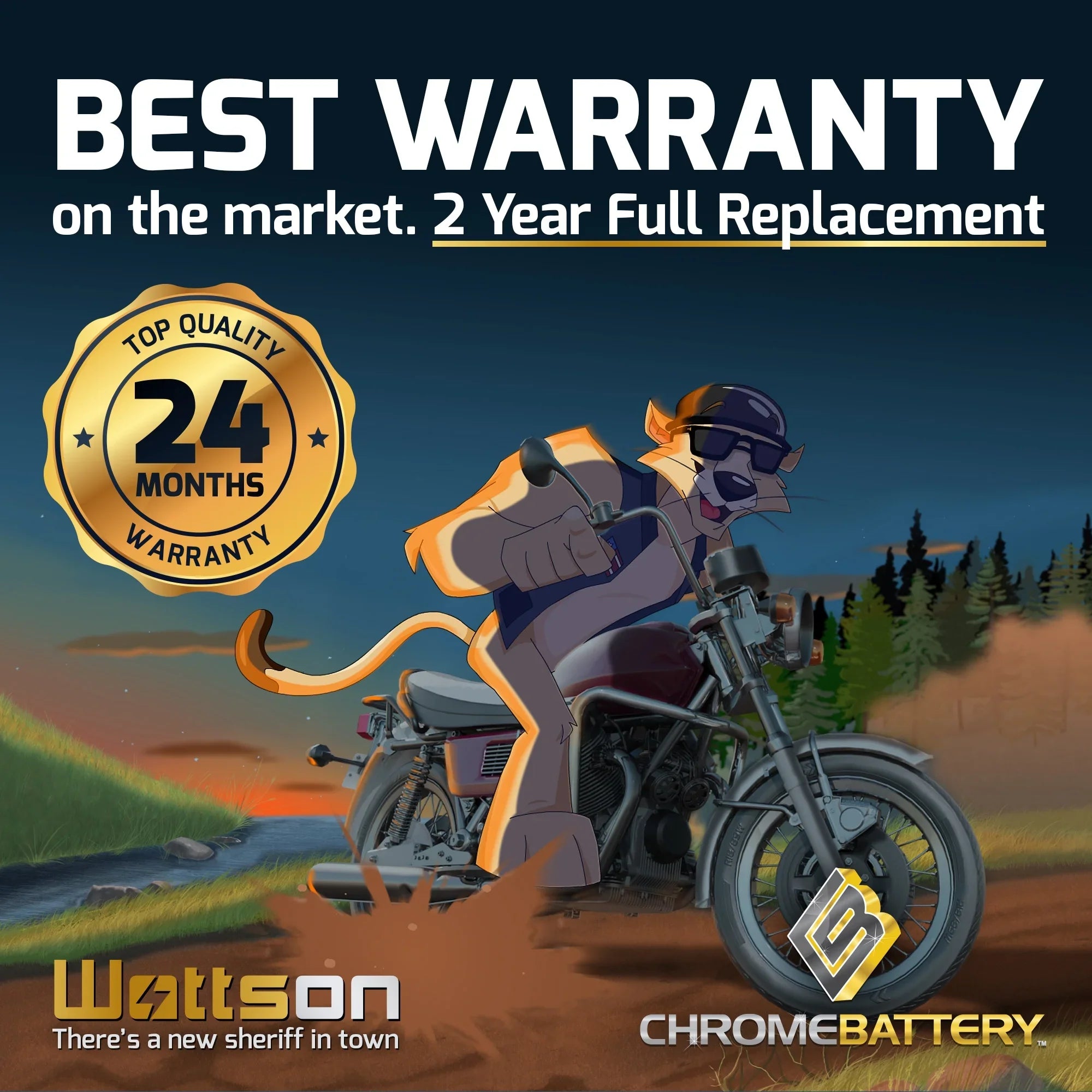 Gv650, Chrome 12 Ah, Motorcycle (09-13) Hyosung 135 Battery (14b-bs Yt14b-bs Volts,12 Year Cca) Battery Se for