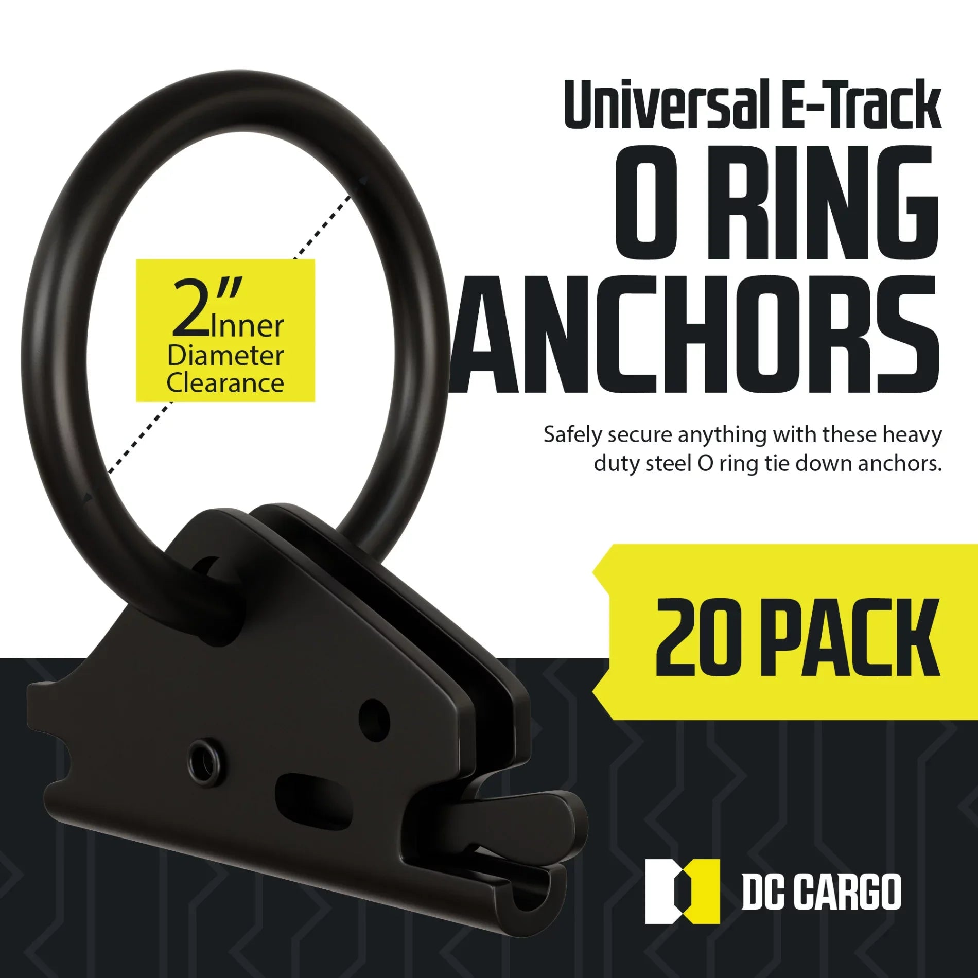 Steel, Truck, ETrack Loads Pickup" Track w/ TieDown System Cargo E Fittings, Down Rails Anchors in Ring O Van, Trailer, "20 Spring Tie E-Track Enclosed/Flatbed to Tie-Down