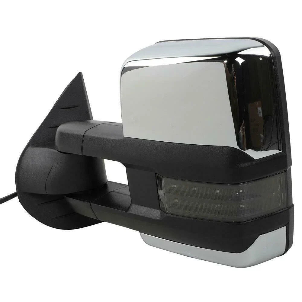 Signal&Backup Heated Mirrors Chevrolet Power For Chrome Gmc Led Towing Lamp