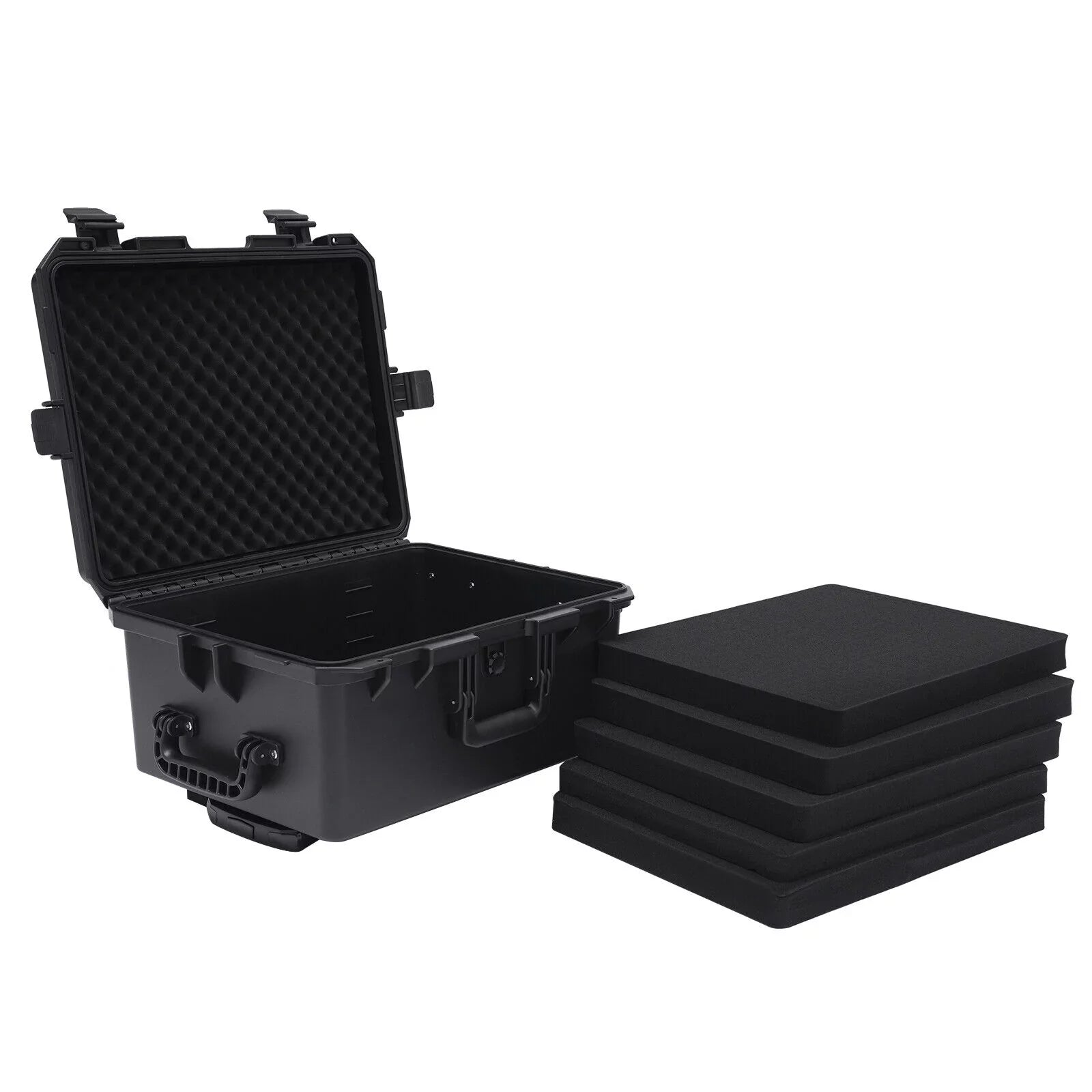 Miumaeov with Case Portable Case x and with 16.7" Shock Hard Foam Large 5 Protective Camera Water Resistant Box and x 21.25" 12" Tools Black Wheels Laptop Handle Hard Equipment Layers
