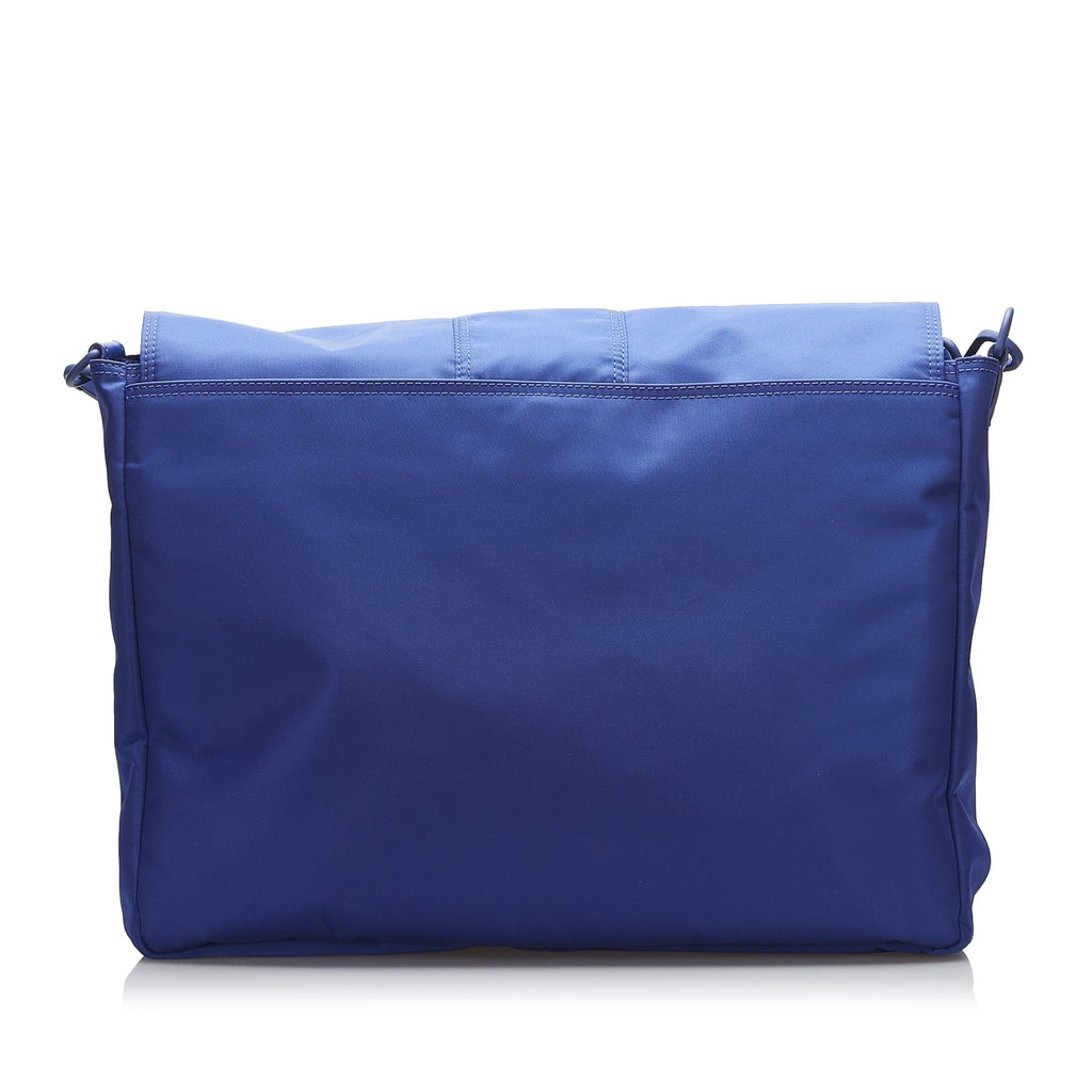 Blue Fendi Crossbody Lock Unisex Fabric Pre-Owned Authenticated FF Bag Crossbody (Good) Nylon