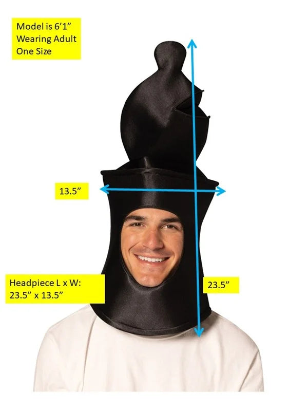 One Size, R1309-OS Costume, Halloween Adult Ultimate Mask BlackBishopChessHeadpiece Imposta Deluxe Rasta