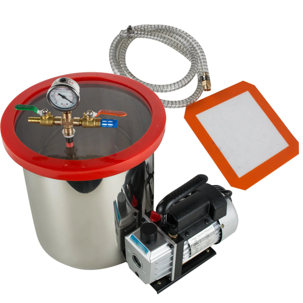 Gallon Efficiently & Eliminate 5 Powerful Ultimate - Steel Vacuum Vacuum 3CFM Air Bubbles our with Chamber Kit Silicone Stainless Pump Degassing Machine