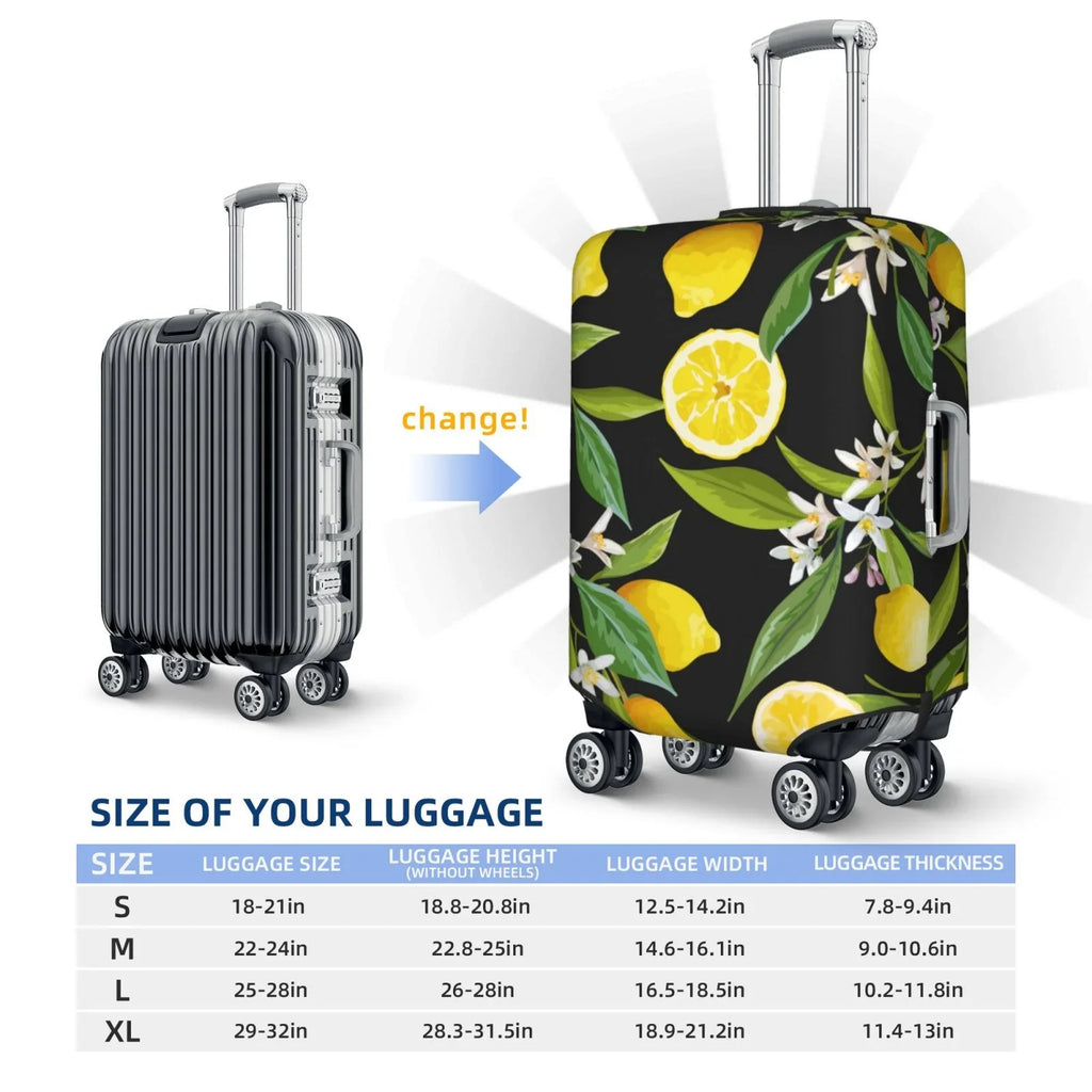 Stretch Adobk Covers Cover, And Lemon Flowers Cover, Leaves Washable For Men, Accessories-Small For Travel Fruits Suitcase Suitcase Luggage Women Luggage Protector Suitcase