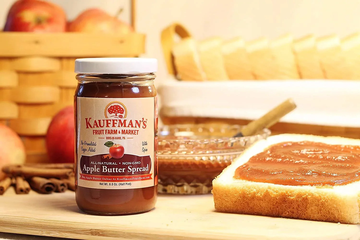 Fruit Spread, 2 Pack Homemade of Oz. Butter Apple Cinnamon 8.5 Farm Kauffman's