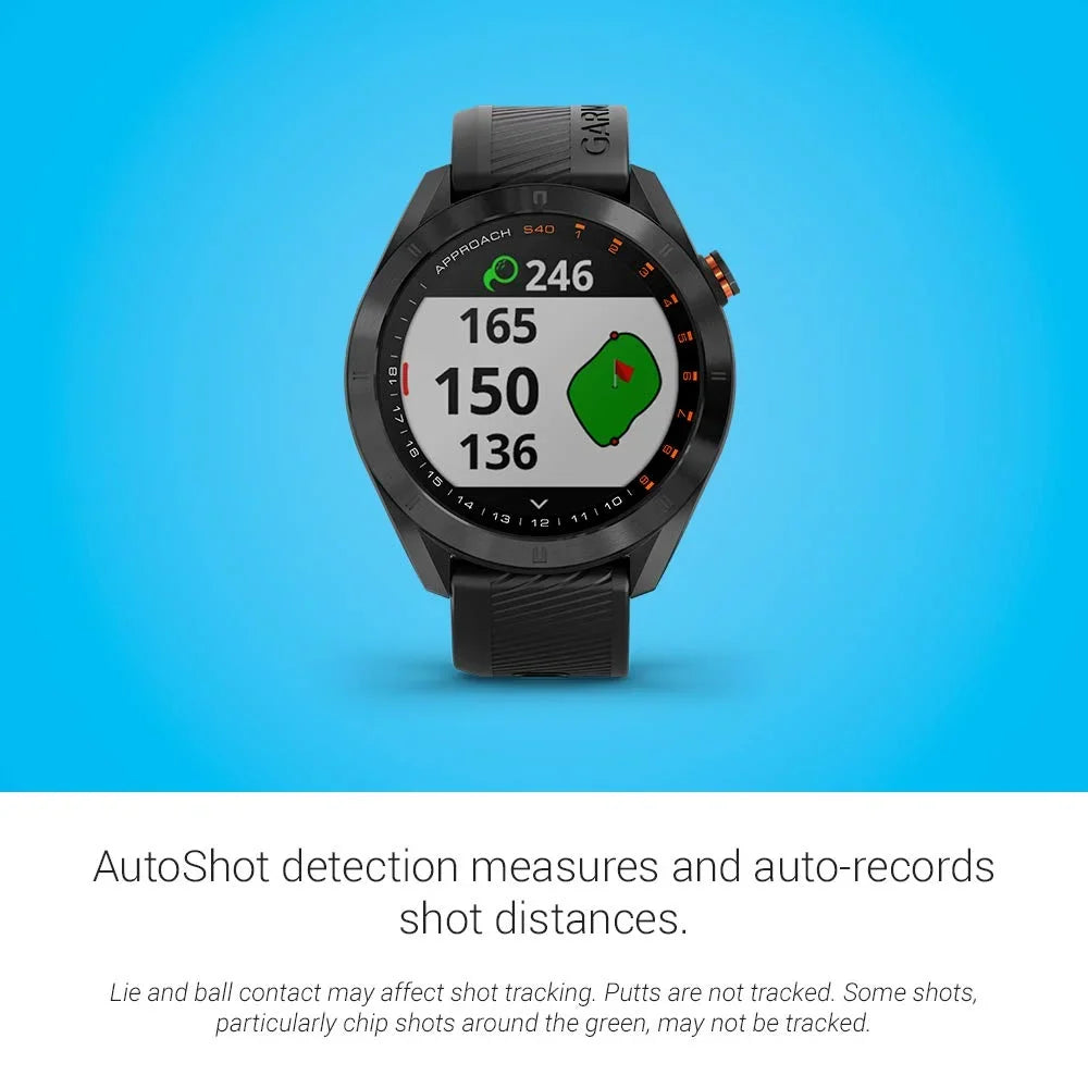 Approach GPS Touchscreen with S40, Black Garmin Stylish Golf Smartwatch, Display, Lightweight