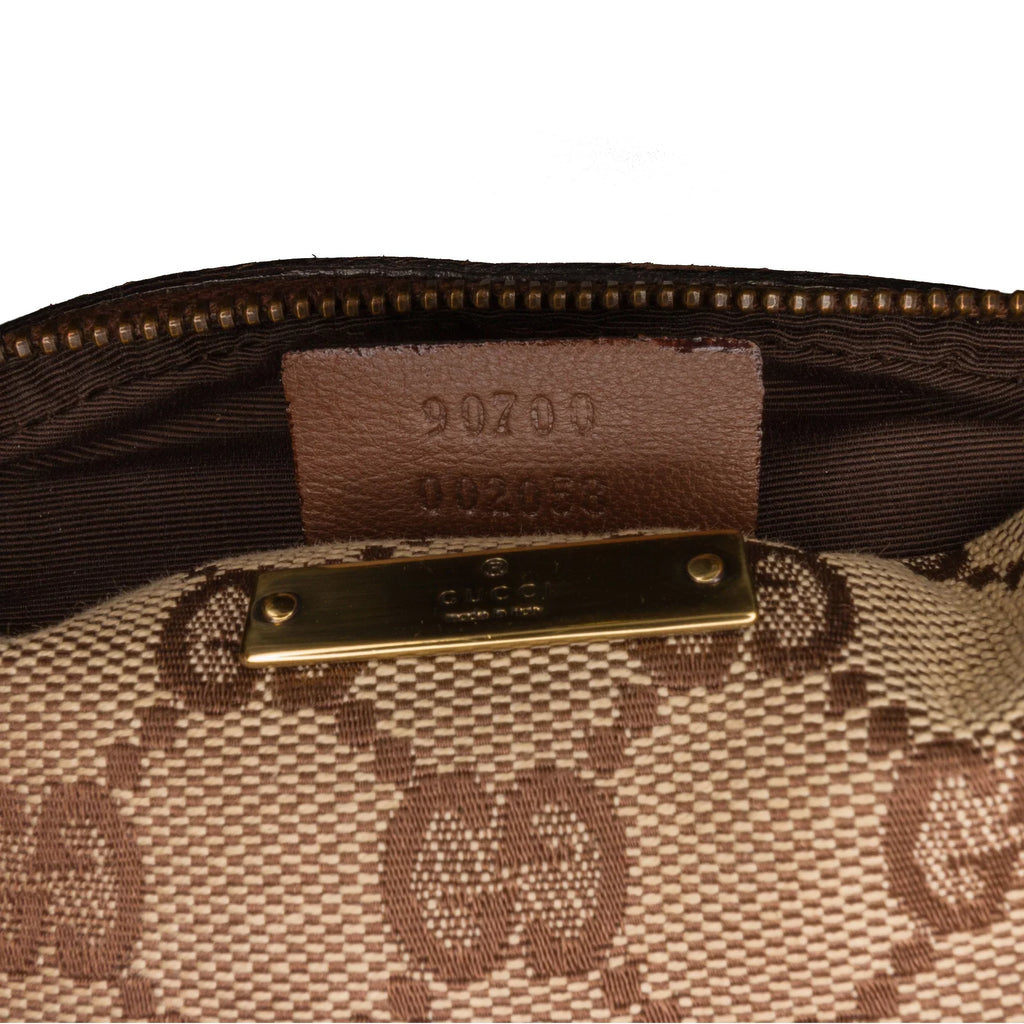 Crossbody Fabric Authenticated Bag Gucci Brown GG (Good) Round Pre-Owned Unisex Canvas Crossbody