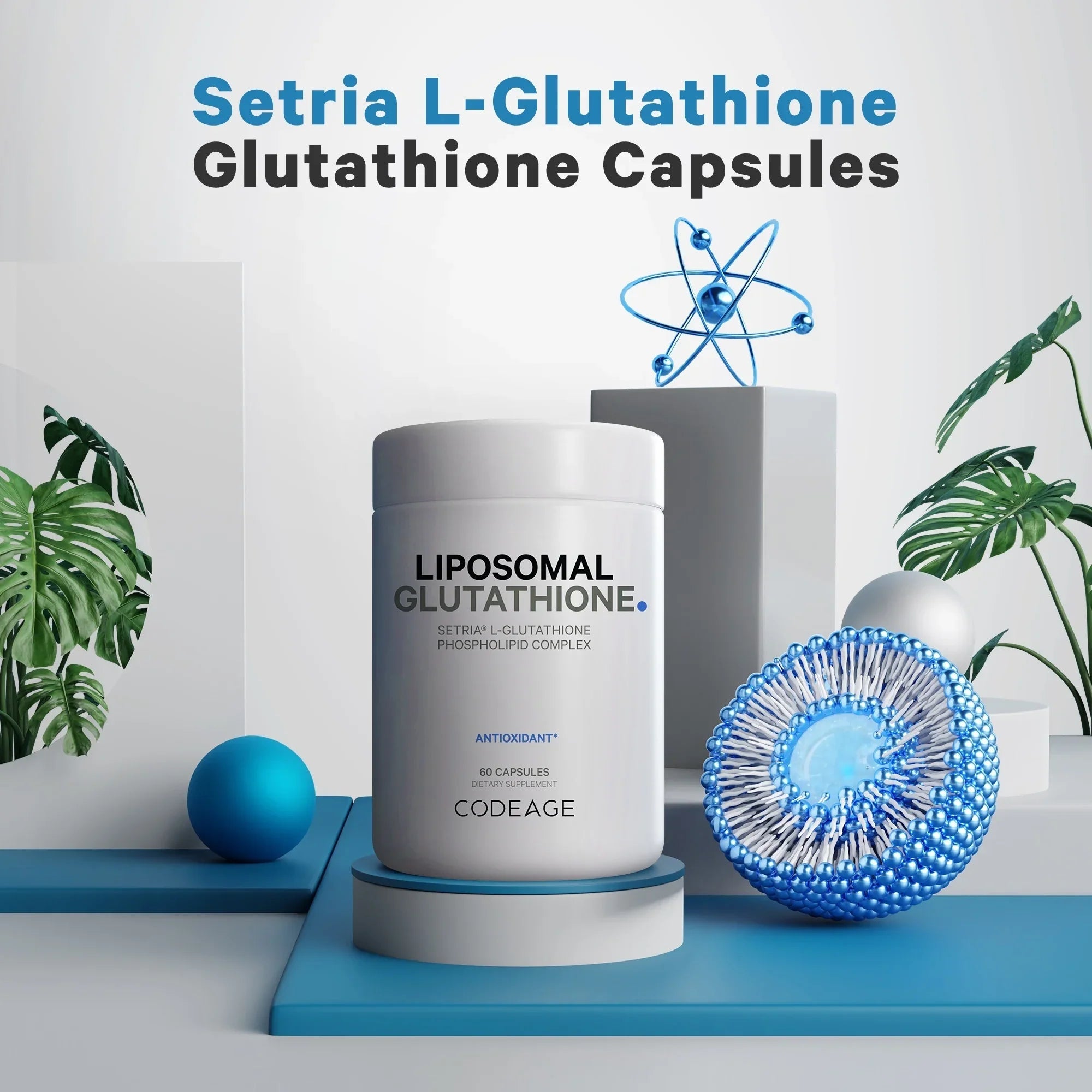 Liposomal Phospholipid 60 Codeage L Vegan, Glutathione, ct Setria® Non-GMO, Capsules, Complex, Glutathione