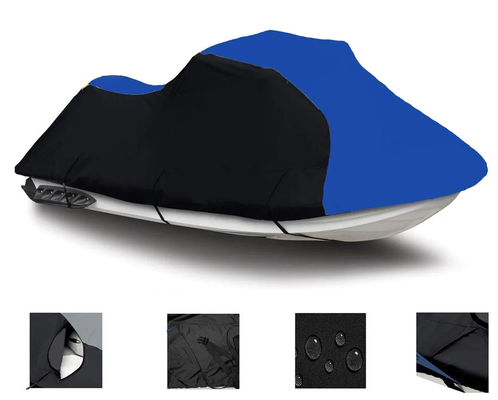 for DENIER Cover Compatible HEAVY-DUTY, Kawasaki 250X / PWC 600 BLACK 2007 Ultra 2008 BLUE Jet Ski Cover