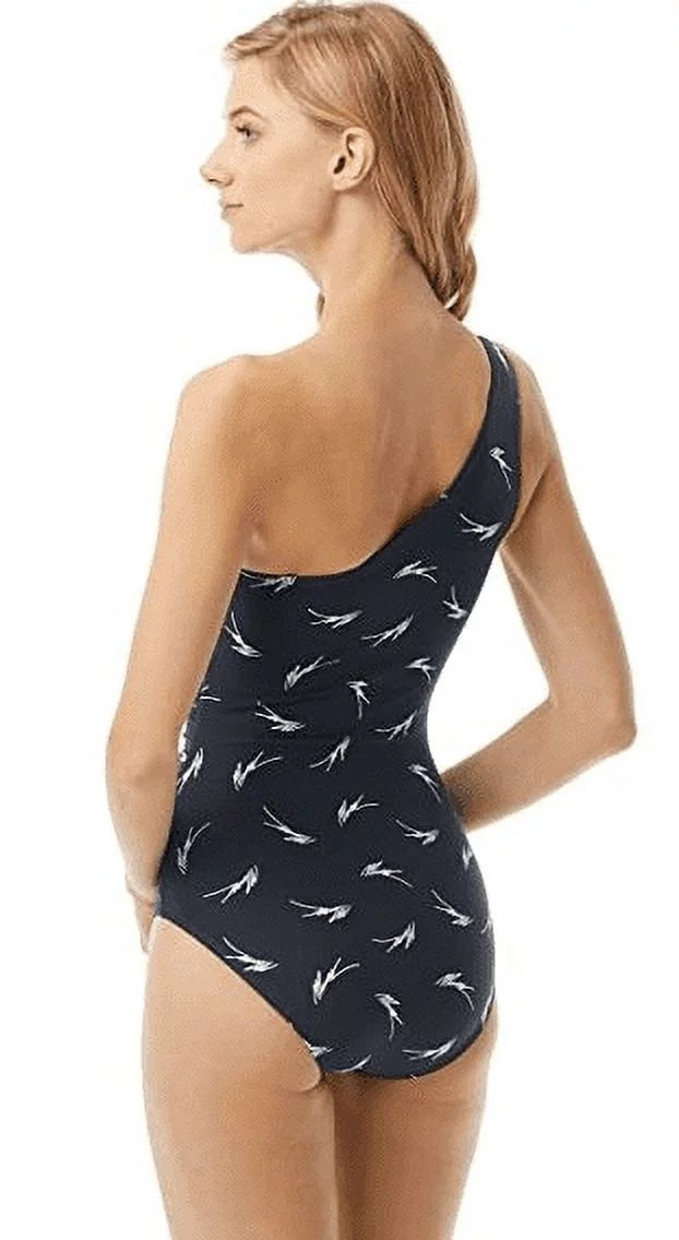 One-Piece Kors One Michael NAVY Shoulder Feather 14 Swimsuit, US