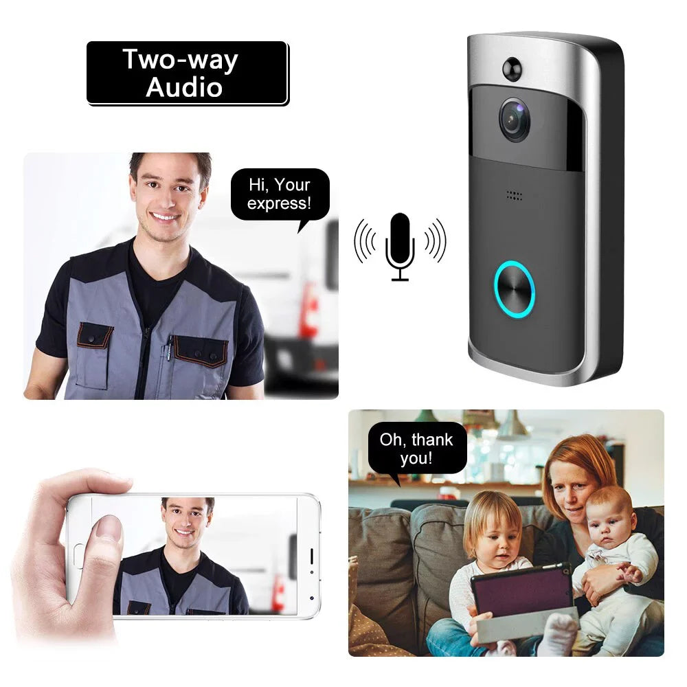 Camera Doorbell Smart Home Visual Door Doorbell Wireless Vision Video Intercom Bell Motion Camera Night Security WiFi Detection