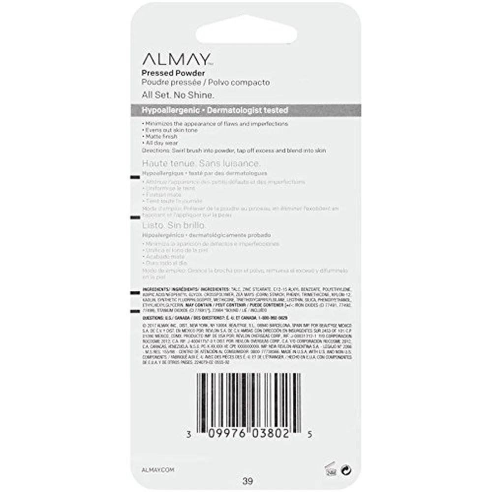(Pack Shade Light/Medium Pressed Tone Matching 0.20 Almay Skin oz 12) [200] Smart Powder, of