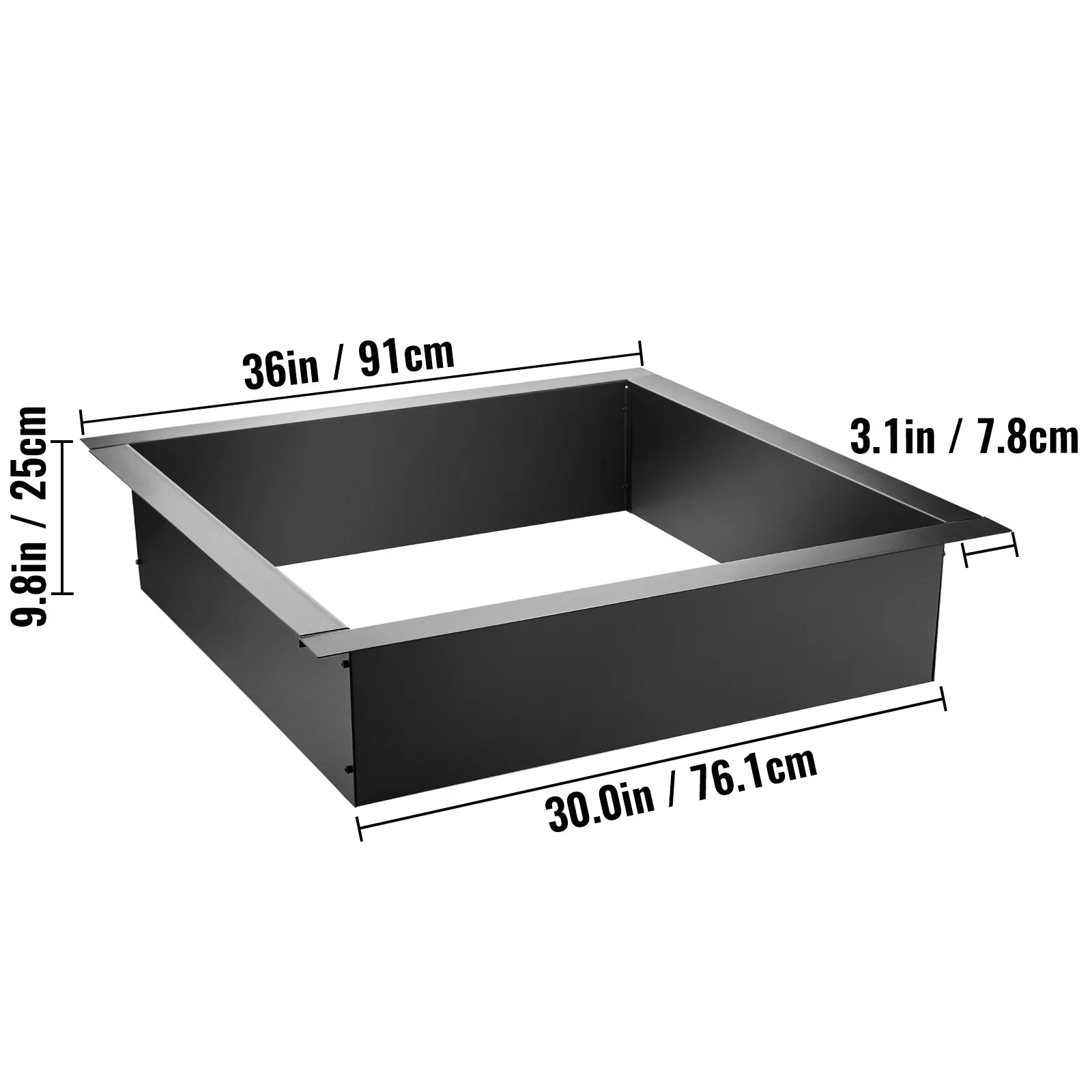 Steel DIY Insert BENTISM with 30" with Fire for Ring, Fire Liner Ring, Insert, Fire Square Simple Installation Duty Tongs Backyard Outdoor, Pit Pit Bonfire Heavy Patio,