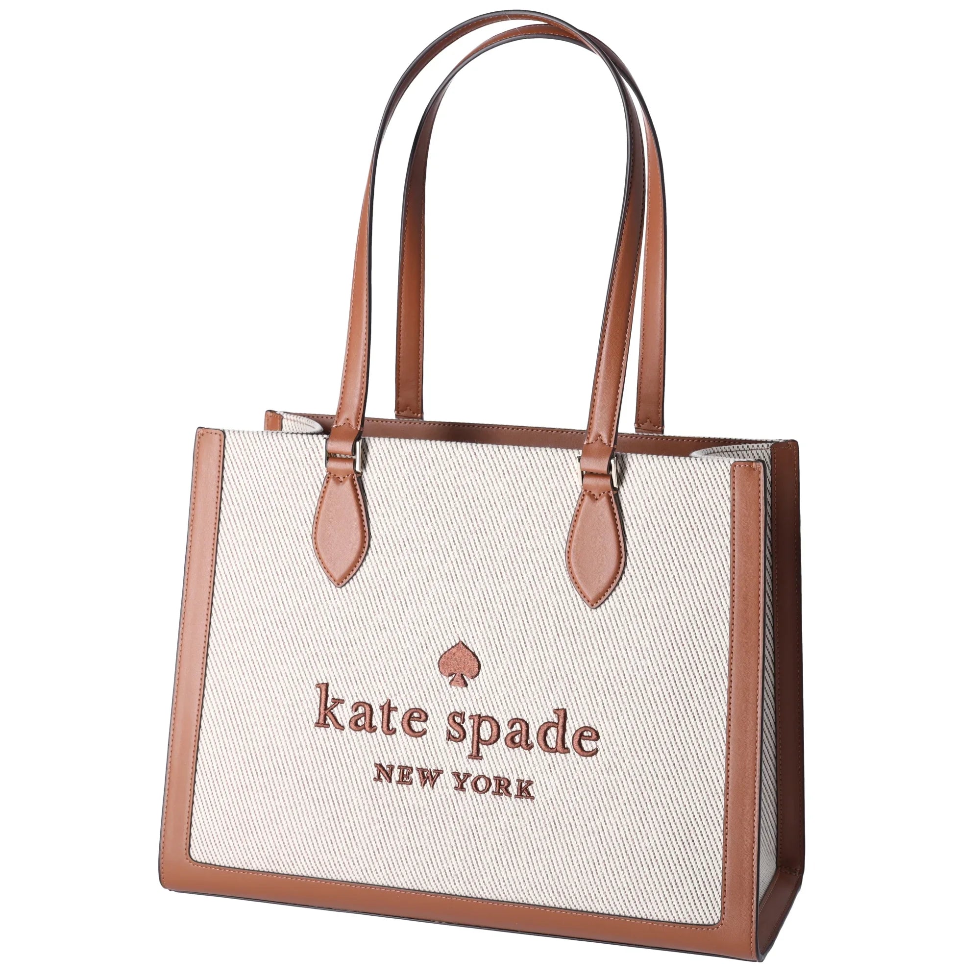 Canvas Leather Shoulder Large KF508 Warm Kate Ellie Spade Tote Gingerbread