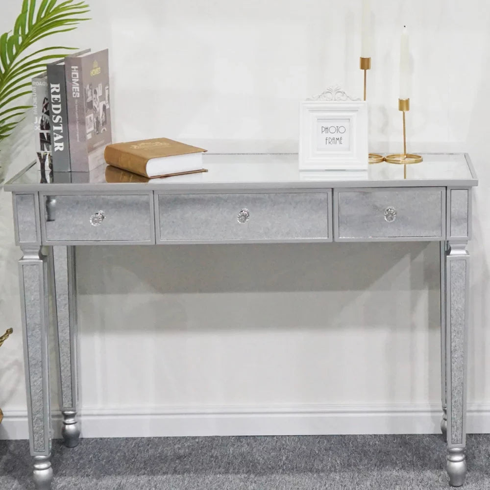 Table Mirror Console Drawers Dressing Three Table Table