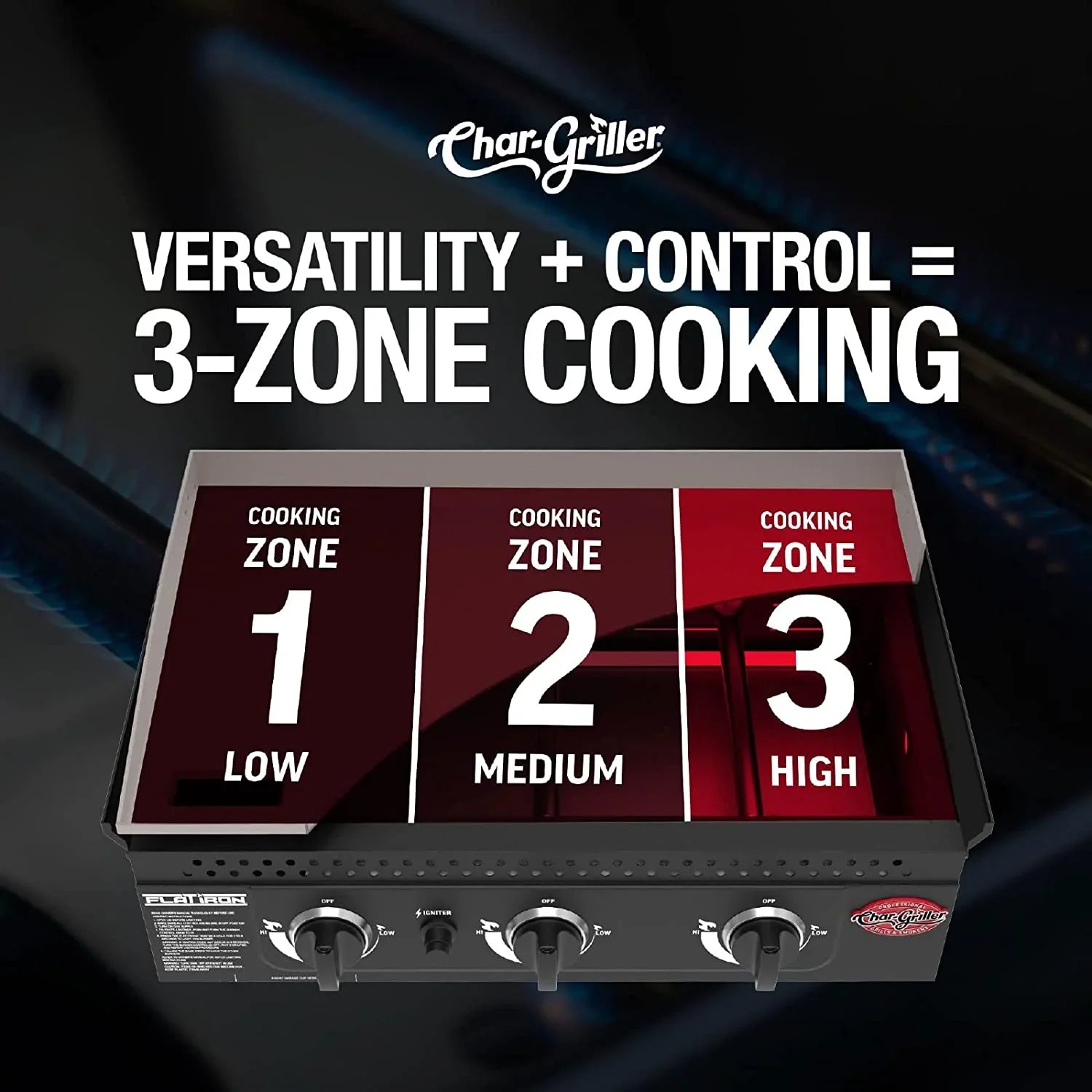 Iron Burner Griddle Char-Griller 3 Flat