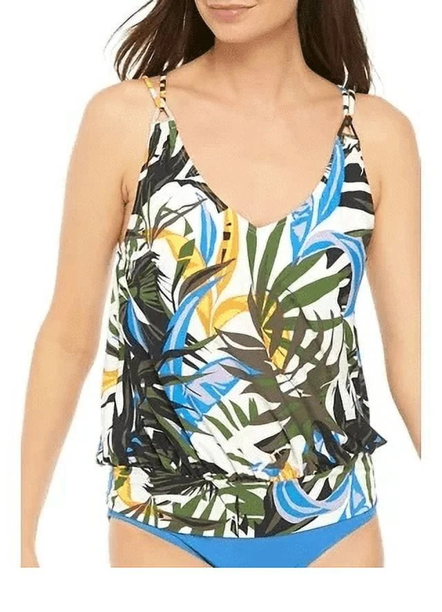 Klein Calvin Blouson top, OLIVE US Swim TROPIC 2X-Large RAINFOREST MULTI Tankini