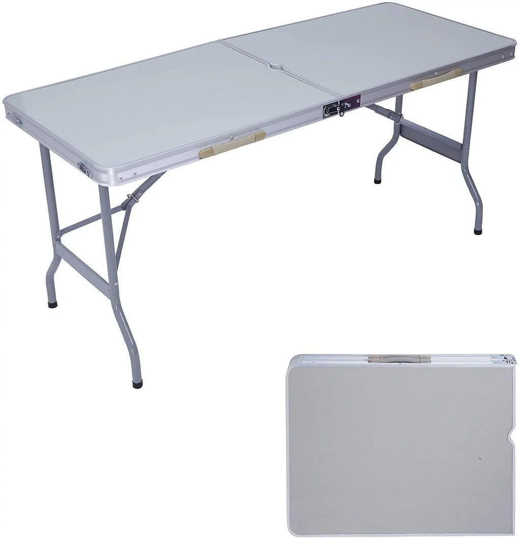 Mydepot Compact, Umbrella Picnic Bag, Carry Camping Portable Folding Aluminum Table, Hole,