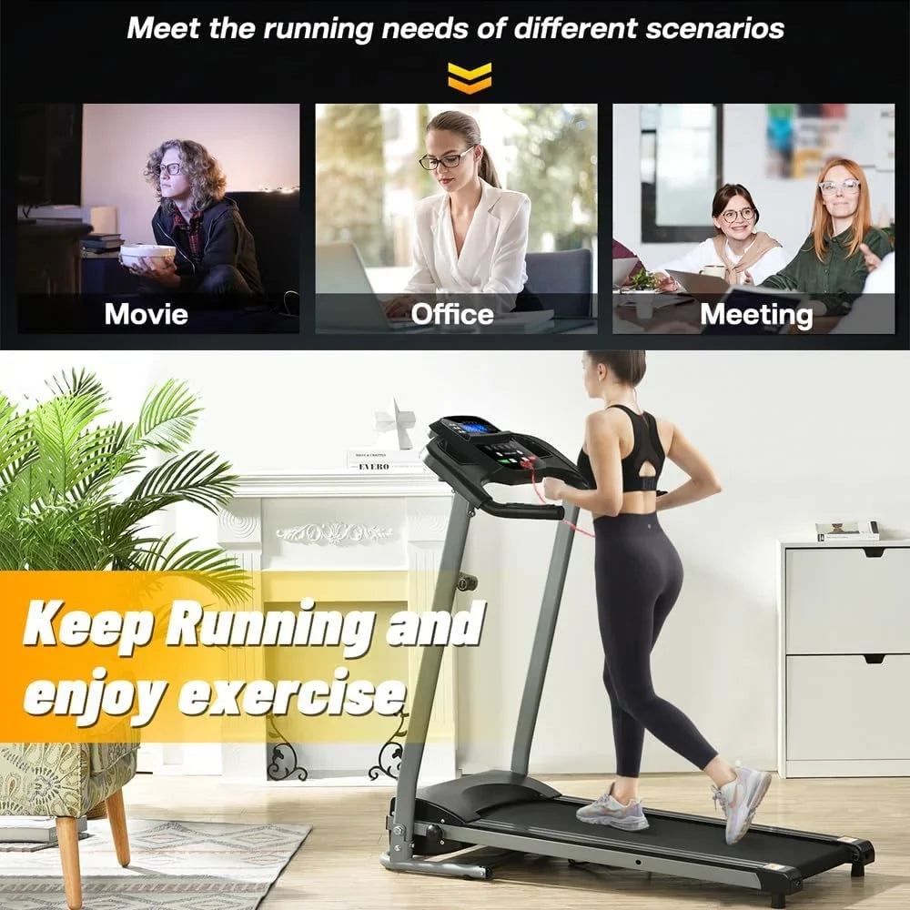 and jx or LED Home Treadmill 15 Apartment, je Capacity LB for Home/Gym/Small Foldable Preset Adjustable Cup Holder Lock, with Safety Yone Treadmill, 250 and with Monitor Programs,