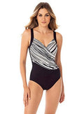 Swimsuit,Black, One 10 Slimming Miraclesuit pc Women's Underwire Tummy Control