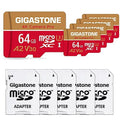 Class 5 Cam, Video GoPro A1 Gigastone Pack 10, with Pro, Camera V30 SDXC Dash Switch, Recording, MB/s, 4K Card, SD up Micro (5x64GB) Micro UHS-I 64GB 4K to R/W 95/35 Cameras, compatible Nintendo