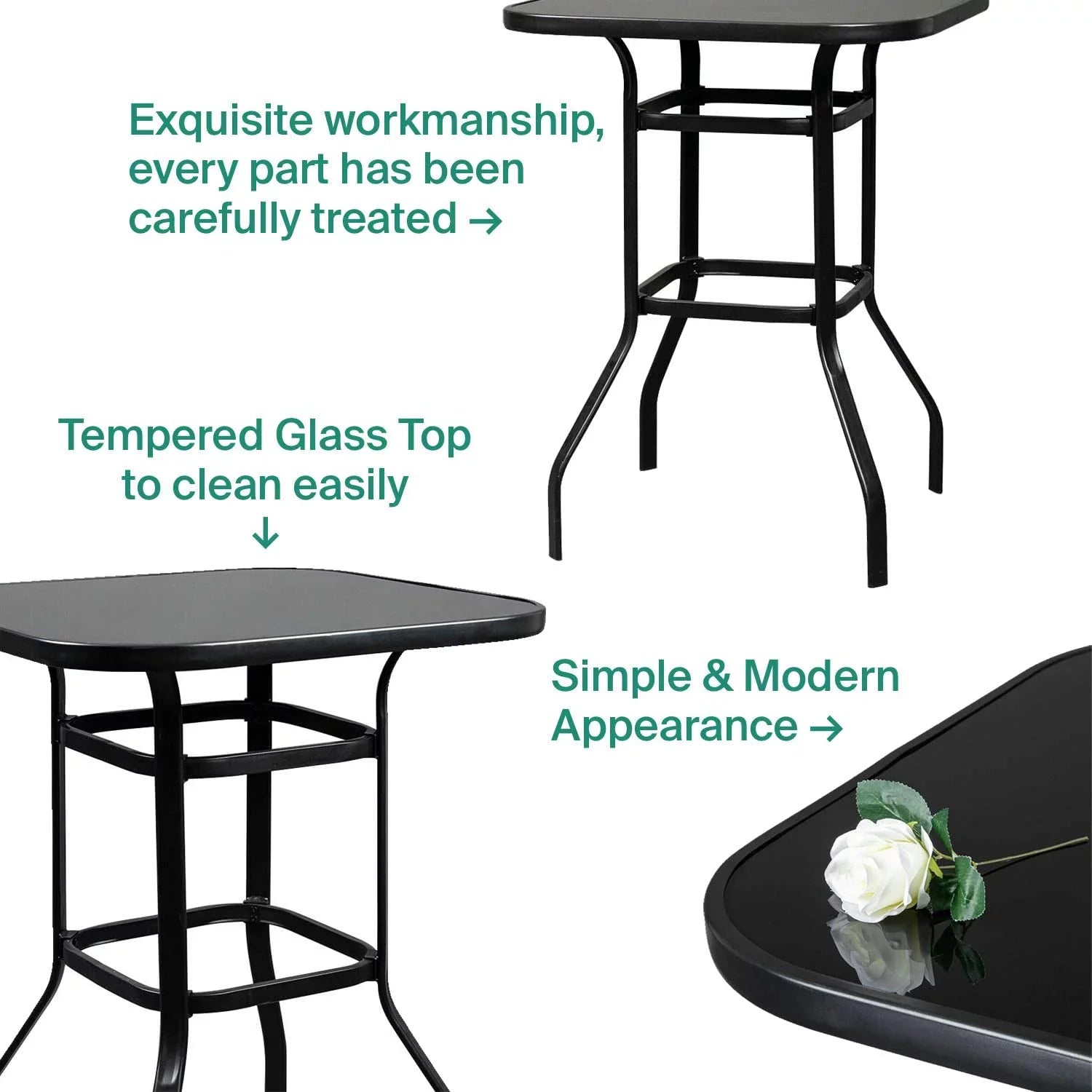 Glass Table Poolside Use For & Water Resistance Bar Modern Madison