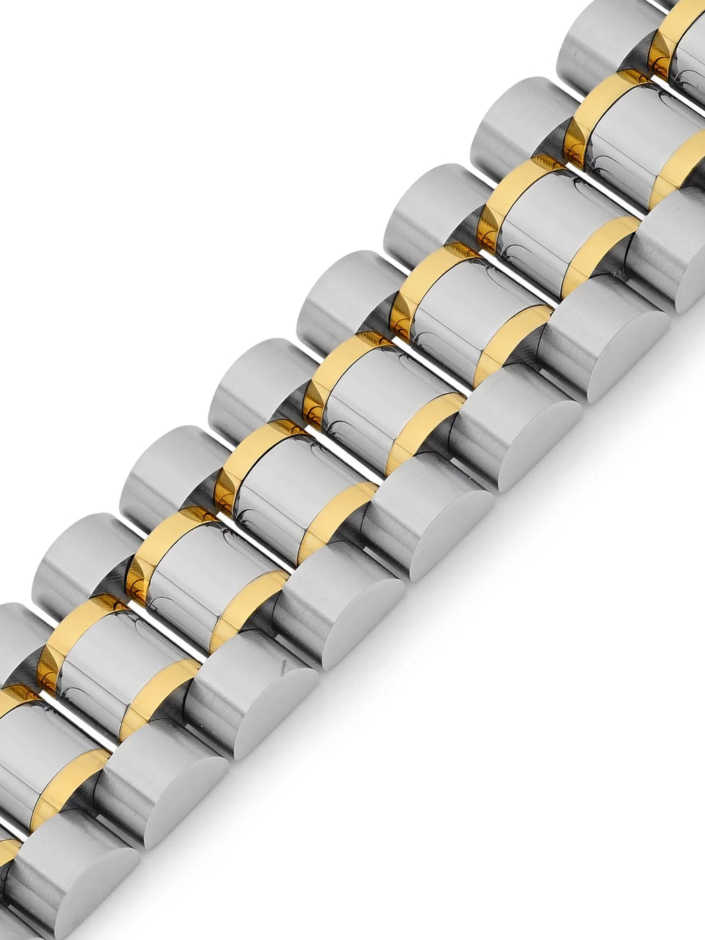 Mens Stainless Two-Tone Watch Bracelet Link Steel