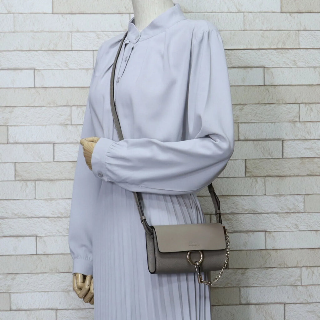 Chloé (Fair) gray leather Chloe bag Pre-Owned shoulder Faye ladies