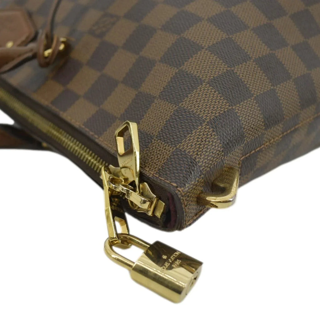 Brown Ebene VUITTON Pre-owned Tote LOUIS Belmont Damier Bag