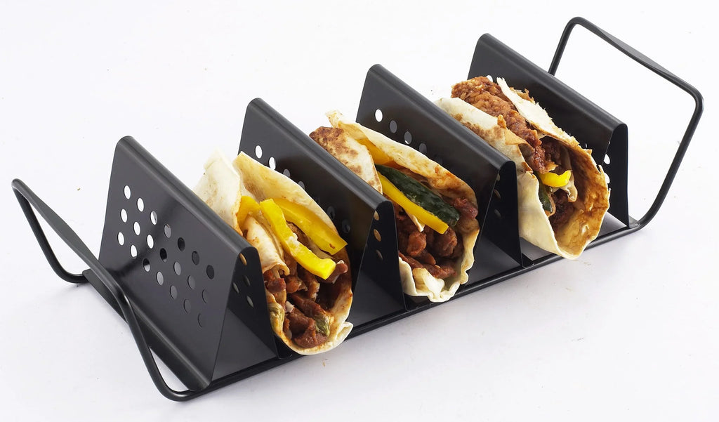 Zenport 870015-1PK Nonstick Grill Cooking 3-Taco Rack