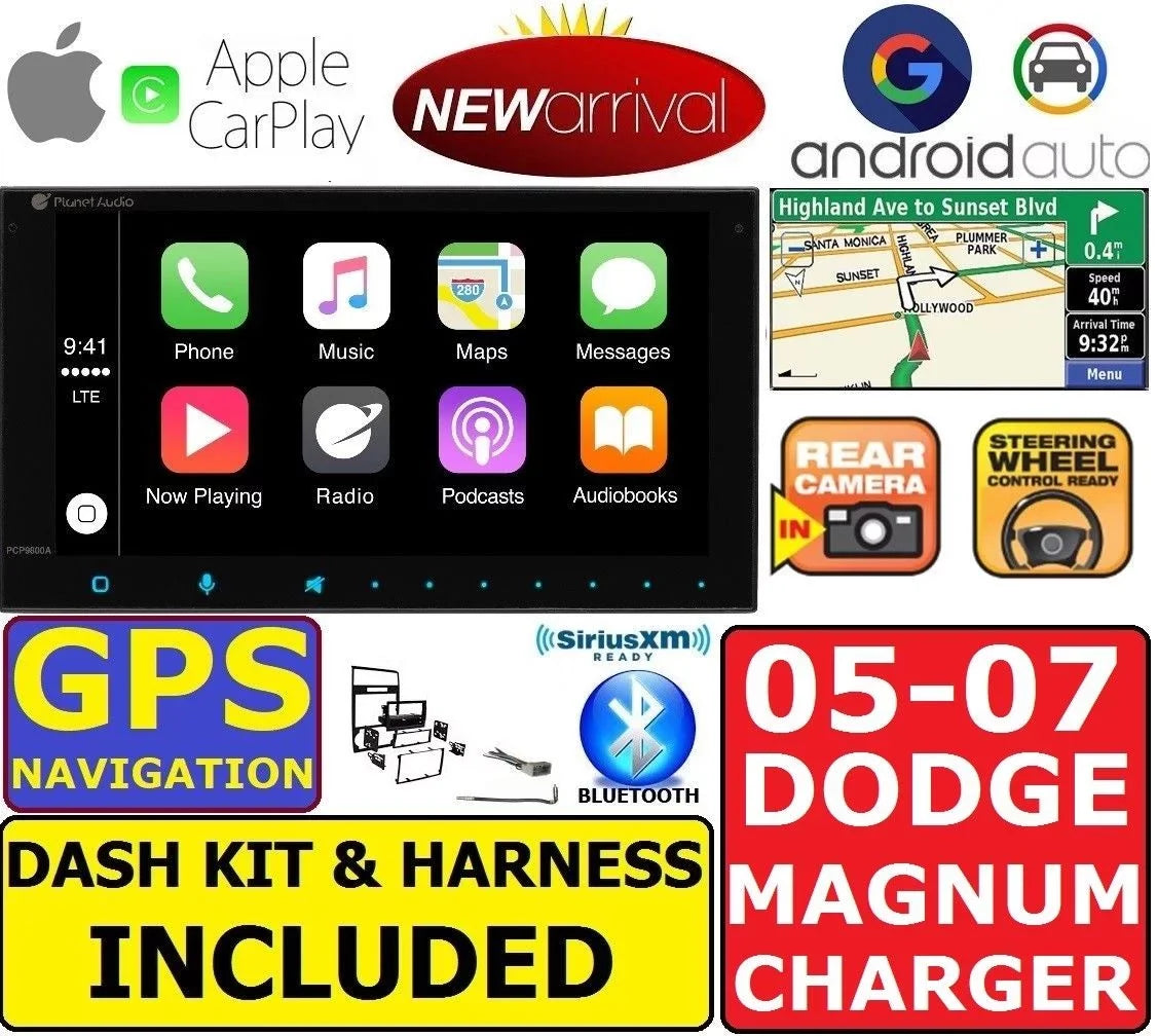 CHARGER DODGE SYSTEM NAVIGATION AUTO CARPLAY GPS MAGNUM APPLE ANDROID 05-07