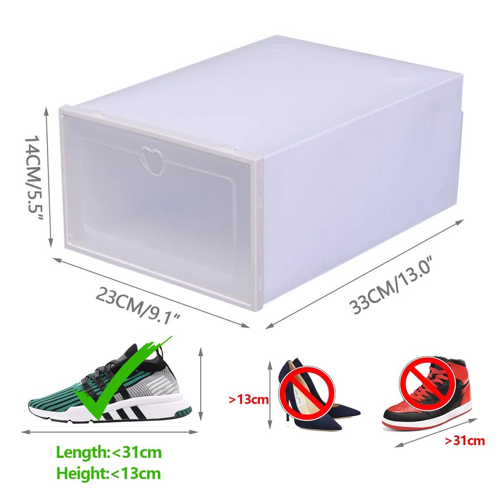 Foldable Organizer Drawer Flip Clamshell Loyalheartdy Box Plastic Shoe Clear Container Boxes Stackable Case 20Pcs Shoe Storage