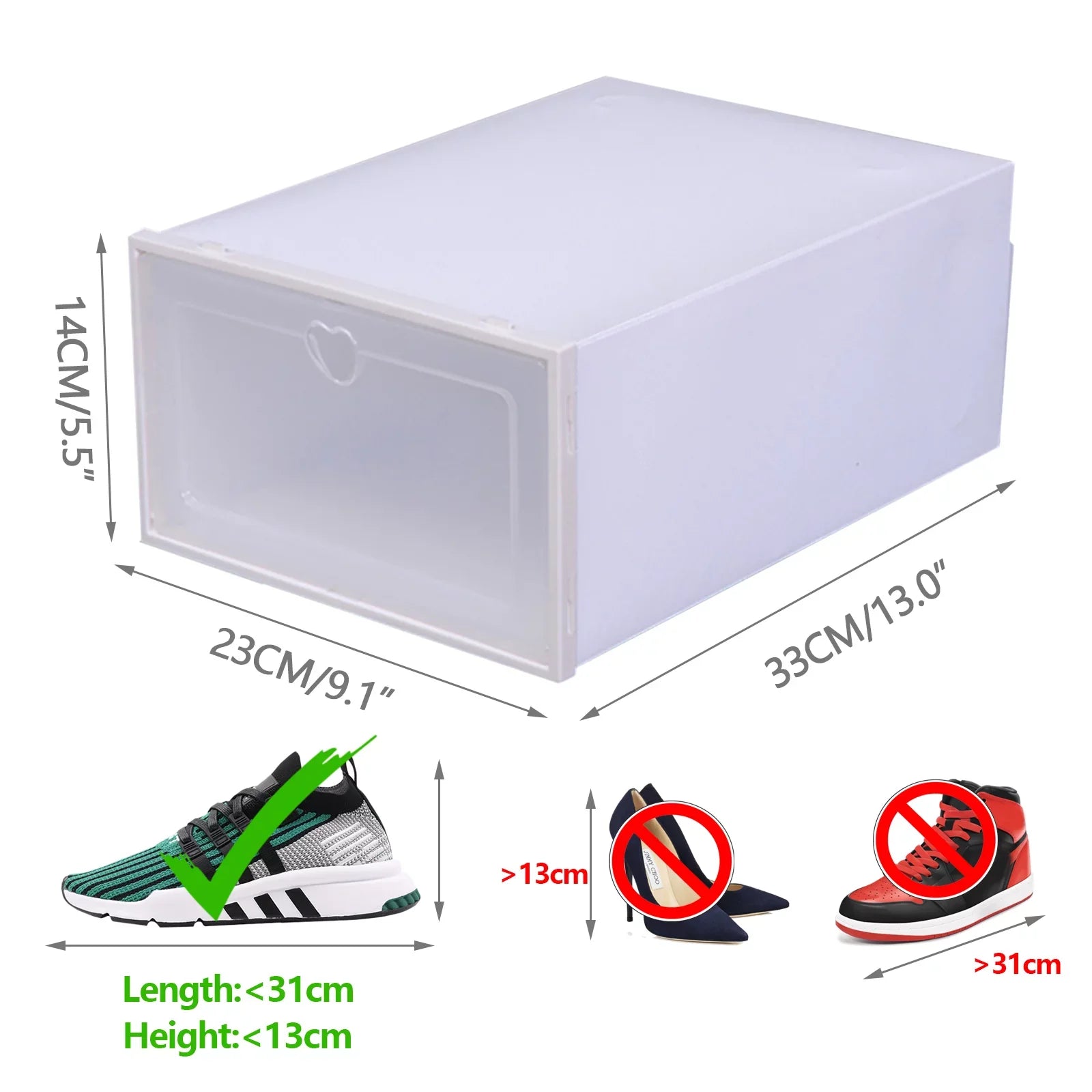 Foldable Organizer Drawer Flip Clamshell Loyalheartdy Box Plastic Shoe Clear Container Boxes Stackable Case 20Pcs Shoe Storage