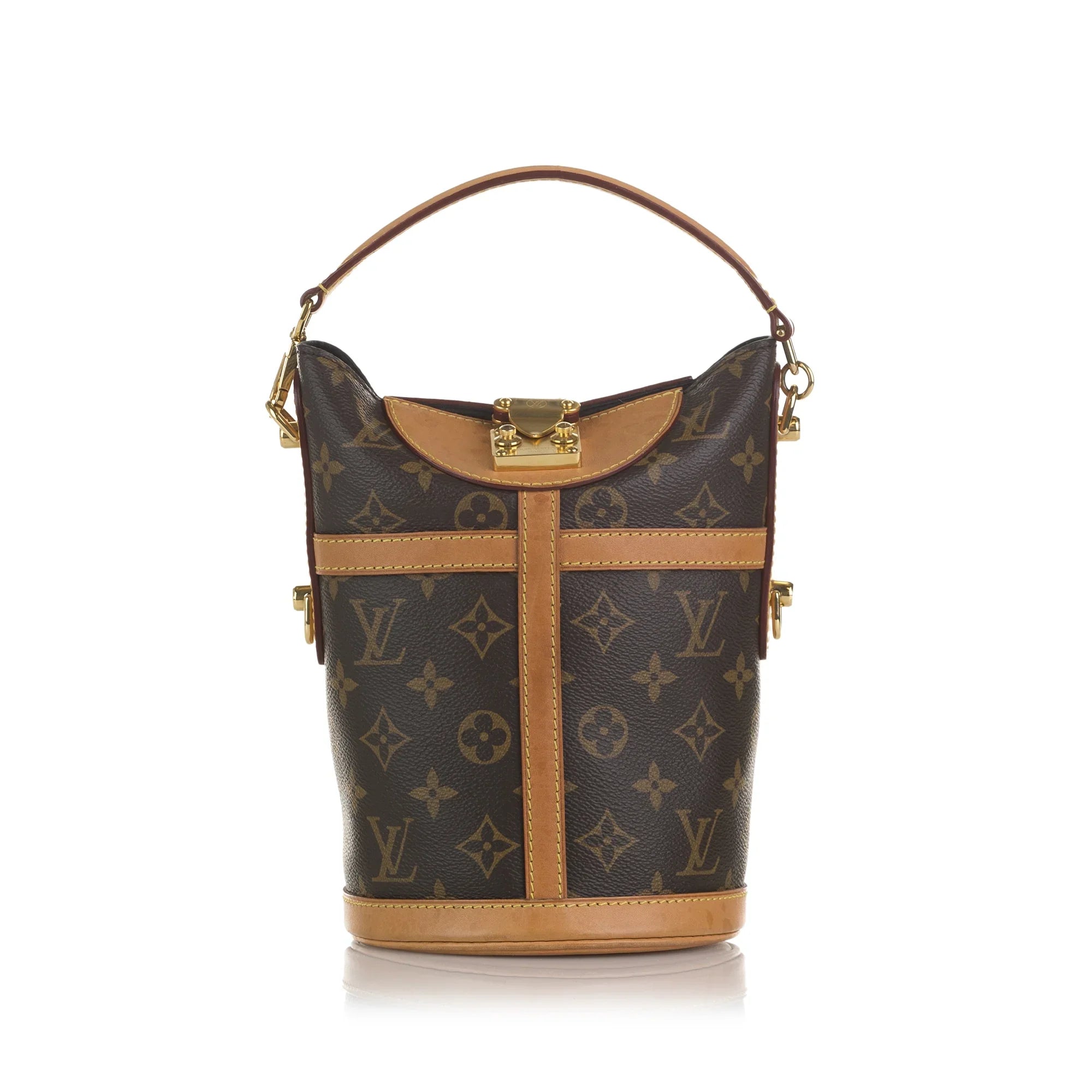 Monogram Unisex DrawstringBag Brown Pre-Owned Authenticated Louis Vuitton Bag Bucket Duffle Canvas
