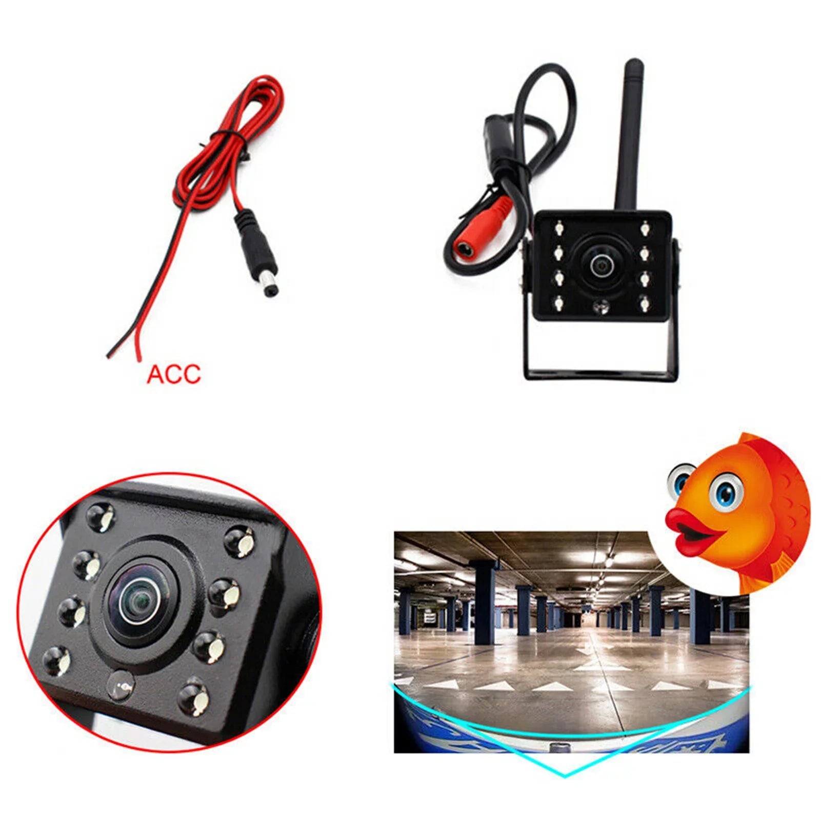 Reverse Bus Backup Rear Reversing , HD Automobile View Monitor Car Truck Wireless Waterproof ~36V IP67 Aumotop