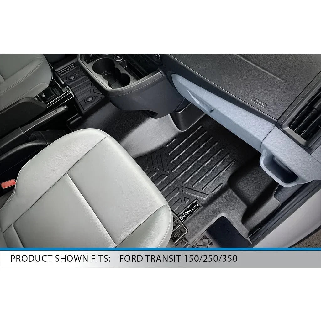 Transit Coverage With Liner Piece Connect) SMARTLINER 1st Row (No 1 Ford 150/250/350 Black Full Floor Compatible Transit 2015-2019 Mats