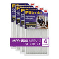 Filtrete Reduction, Filters Advanced 4 Filter, 1500 MERV MPR Air 14x30x1 12, Allergen