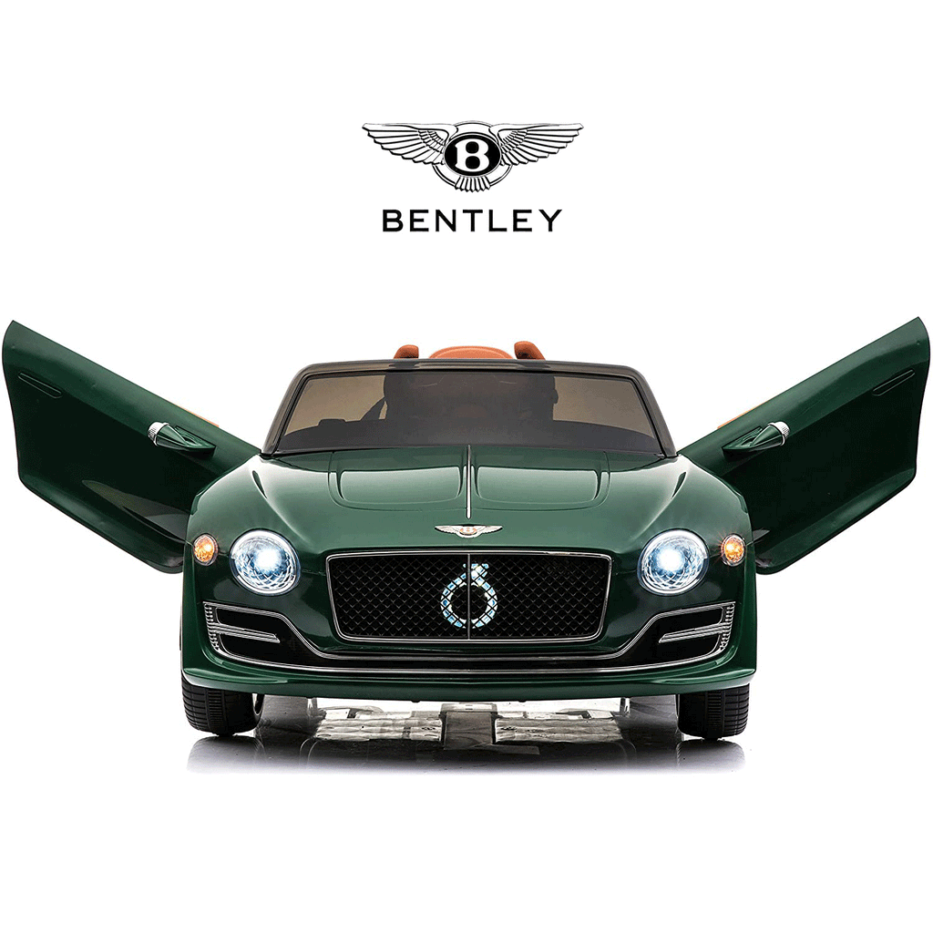 on 3+, Car, LISUEYNE Licensed Green Ride Remote on for Electric 12V Official Bentley Music, Boys Control, Ride Age Girls Car with Car