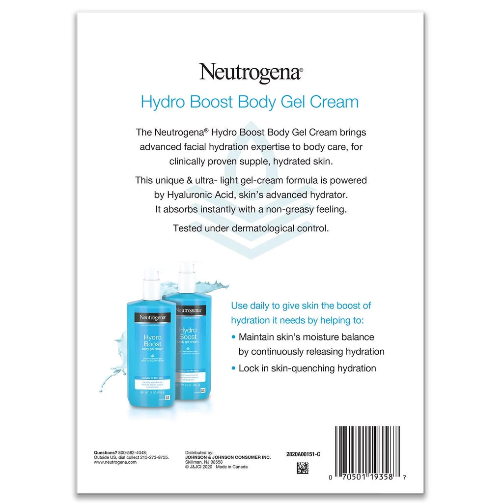 Cream, 2 Gel Body ct. Neutrogena Hydroboost