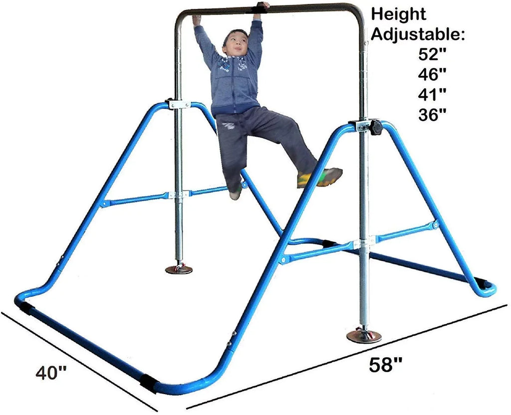 Bars Bar Gymnastics Kip Kip Kids Monkey Blue Tower Height for Climbing Horizontal Adjustable Bar Folding Training Gymnastic with Expandable Bar Fitness Mat