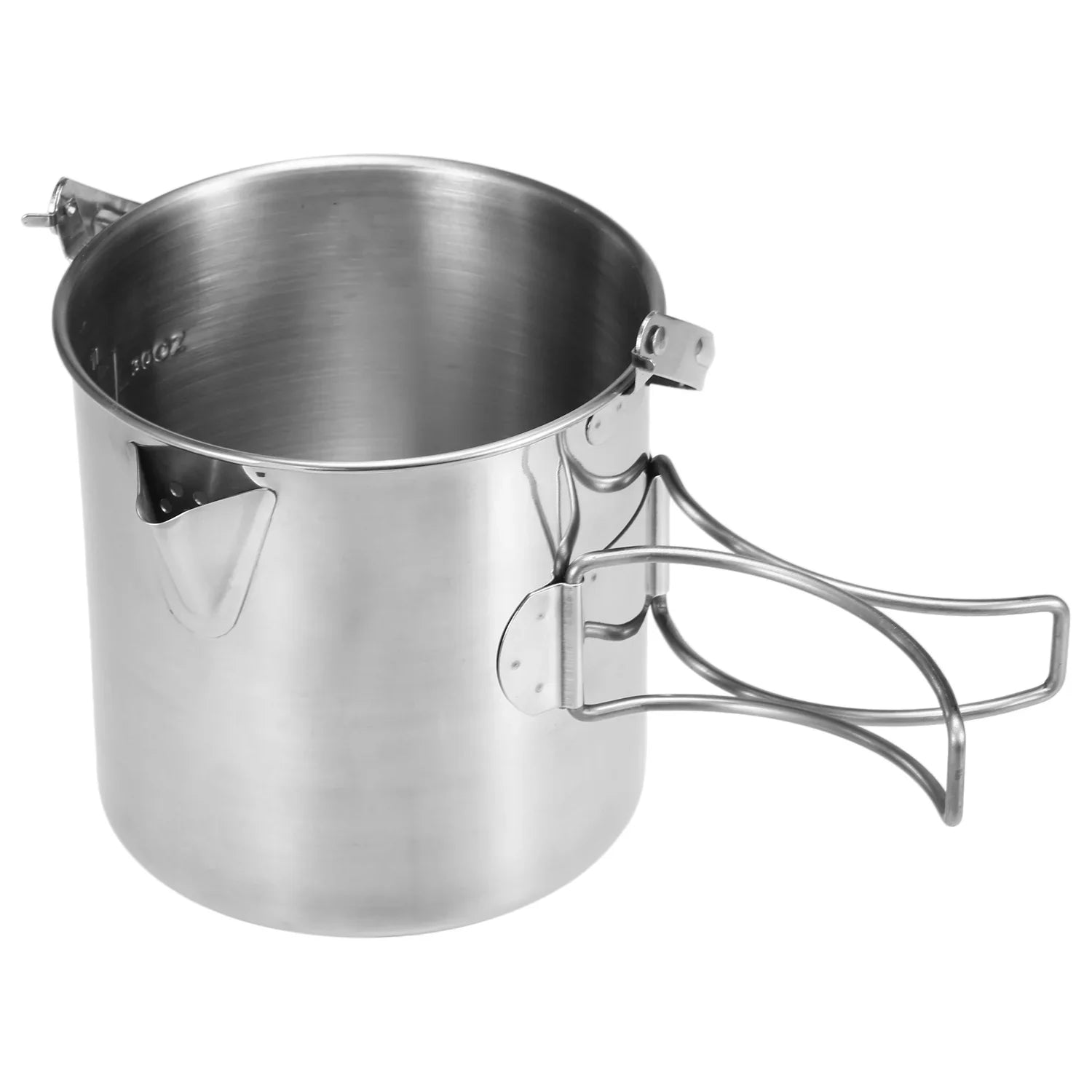 Camping Backpacking Foldable Cooking 1L Pot Outdoor with Handle Portable Stainless Kettle Steel