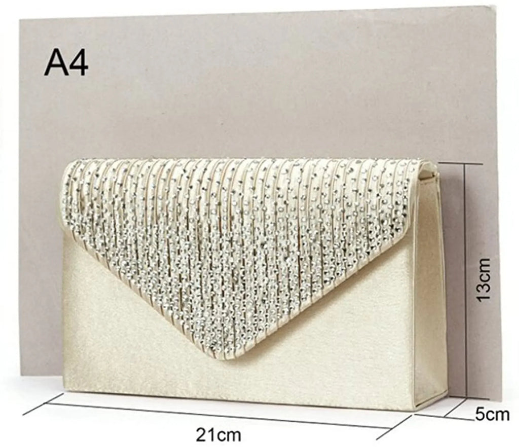 Handbag Purse Satin Rhinestone Frosted Wedding Women's Clutch U-Story Evening Bag
